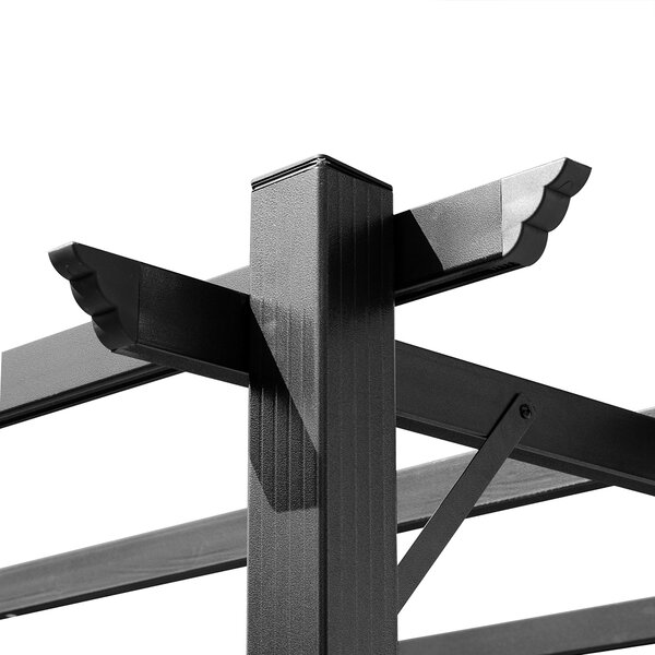 OUTSUNNY Samostatne stojaca kovová pergola so zaťahovacou plátennou strechou 400 x 300 cm hnedá
