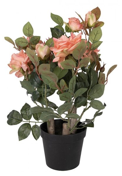 Artificial Plant Rose 20x20x55 Cm Pink Plastic - 20*20*55 cm - Clayre & Eef
