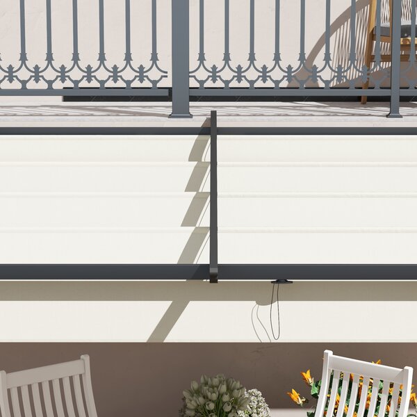 OUTSUNNY Kovová stenová pergola s plátennou strechou 300 x 300 cm krémová