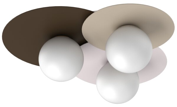 Stropné svietidlo FLAT 3xE27/15W/230V 55x60 cm béžová/krémová/hnedá