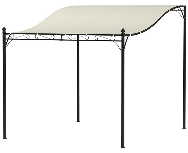 OUTSUNNY Kovová voľne stojaca pergola s plátennou strechou 298 x 248 cm krémová