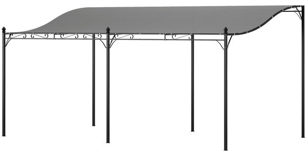 OUTSUNNY Kovová voľne stojaca pergola s plátennou strechou 491 x 298 cm sivá
