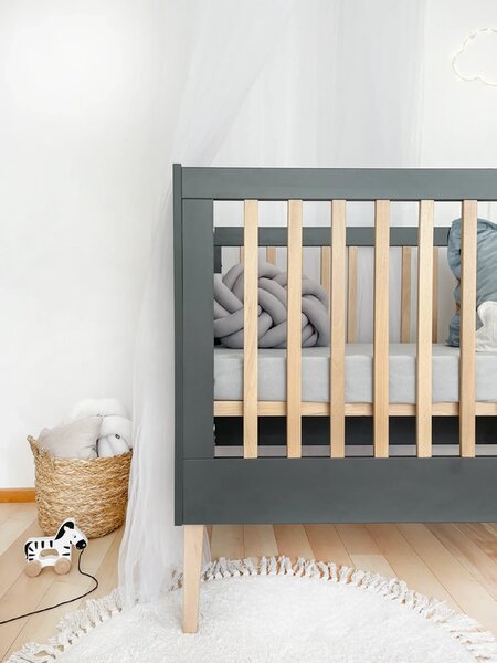 Detská postieľka WYNTER 120 x 60 sivá