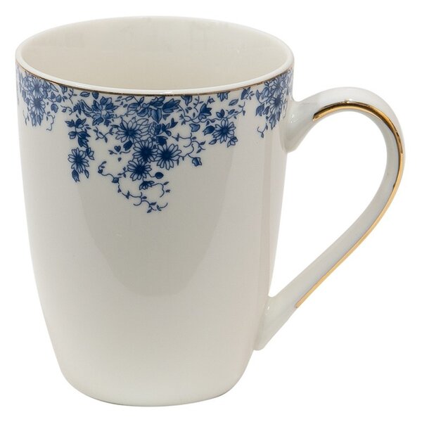 Porcelánový hrnček s modrými kvety Blue Flowers - Blue Flowers - 12*9*11 cm / 330ml - Clayre & Eef