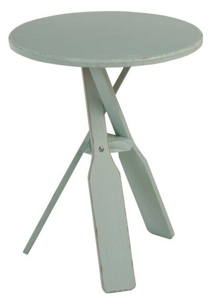 Modrý drevený odkladací stolík s pádlami Paddles - Ø 45 * 56cm