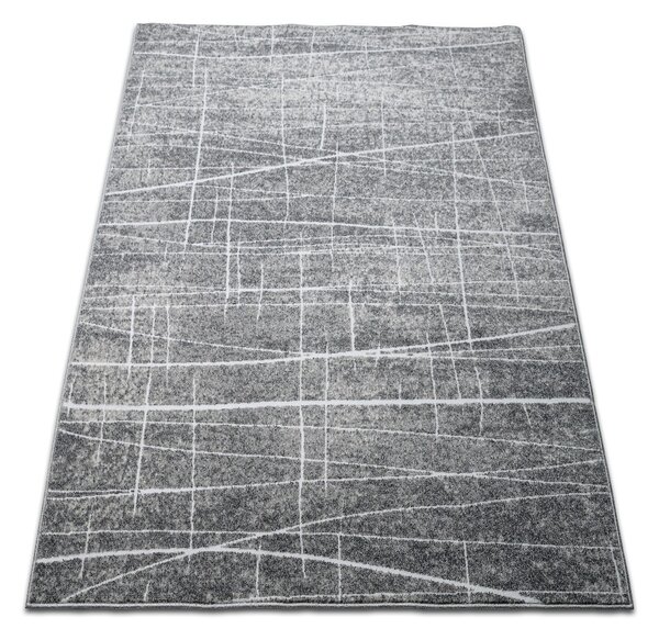 DY Sivý koberec s bielymi linkami Enigma 05 Rozmer: 80x150 cm