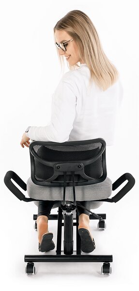 KONDELA Ergonomická kľakačka, sivohnedá Taupe/čierna, RUFUS
