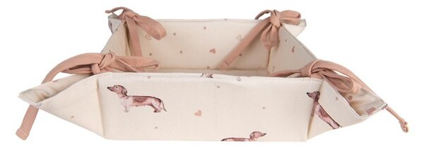 Textilné košíček na pečivo Dachshund Love - 35 * 35 * 8 cm - Clayre & Eef