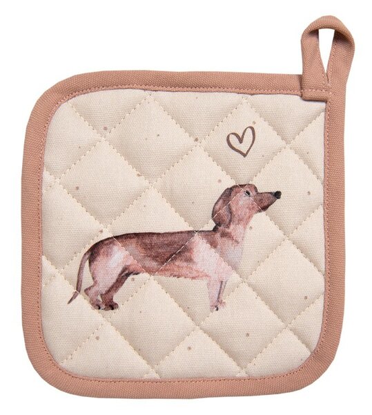 Bavlnená chňapka - podložka Dachshund Love - 20 * 20 cm - Clayre & Eef