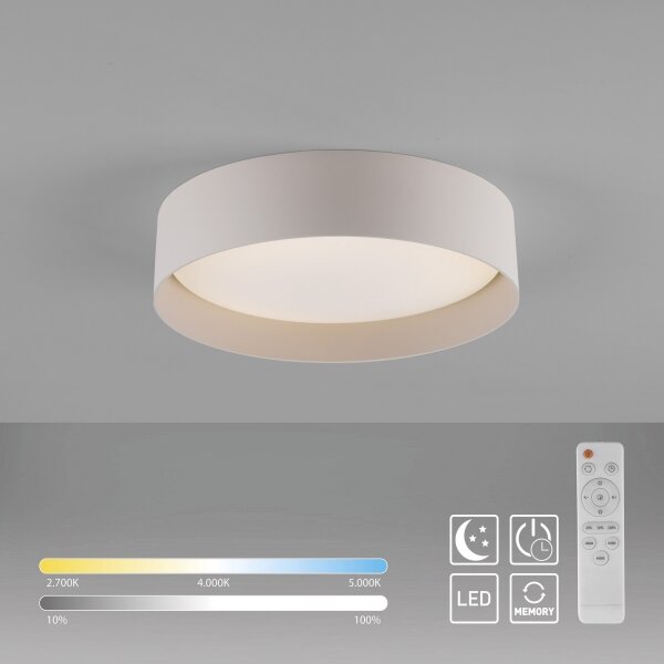 Schöner Wohnen 14593-39 - LED stmievateľné stropné svietidlo TAVOLI LED/10W/230V sivá+DO