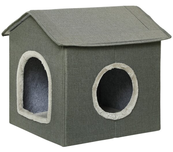 PAWHUT Pelech pre mačky HOUSE 39 x 44 x 41 cm khaki