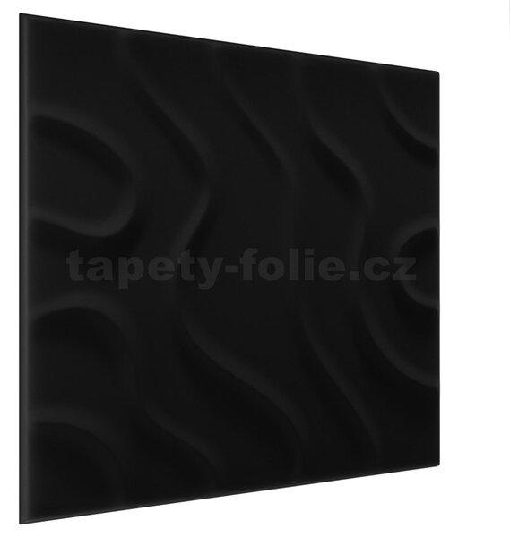 Obkladové panely 3D LINE XPS, cena za kus, rozmer 50 x 50 cm, FLOW čierny, IMPOL TRADE