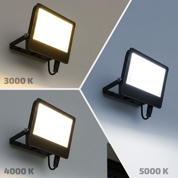 SOLIGHT LED reflektor TOP 50W, max. 6500lm, 3CCT, voliteľný výkon 100/60%, IP65