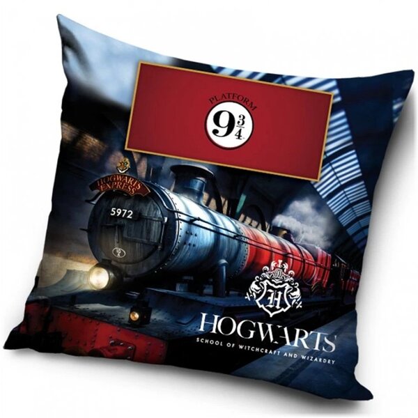 Velúrový vankúš Harry Potter – motív Expres do Rokfortu - 40 x 40 cm