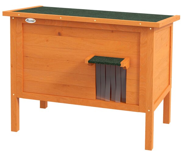 PAWHUT Vonkajší drevený domček pre mačky 85 x 50 x 69 cm prírodný