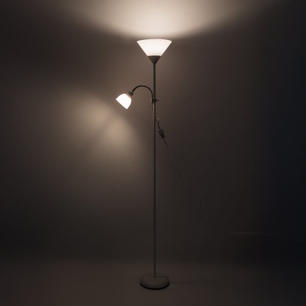 Brilagi - Stojacia lampa ARIANA 1xE27/100W/230V + 1xE14/25W biela