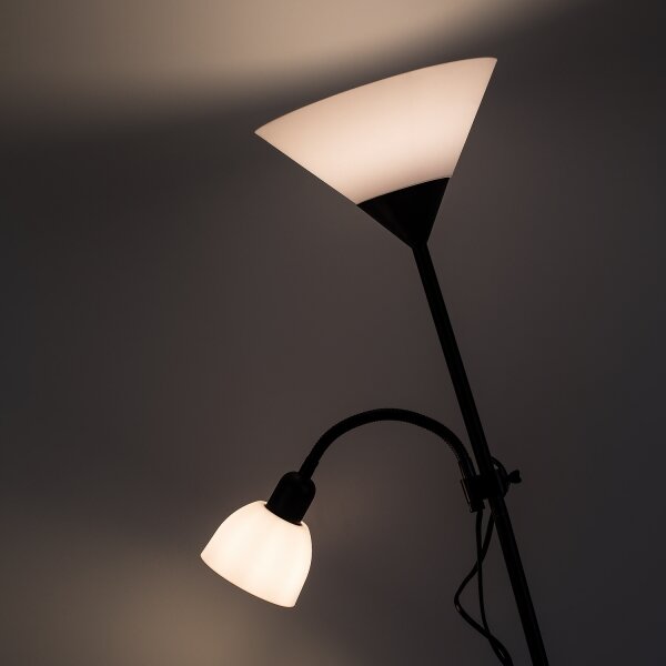 Brilagi - Stojacia lampa ARIANA 1xE27/100W/230V + 1xE14/25W čierna