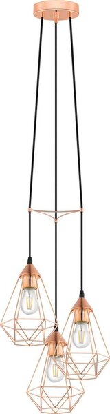 Eglo 78276 - Závesný luster BYRON na lanku 3xE27/60W/230V medený