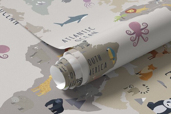 Tapety Zvierací atlas v angličtine, Fototapety mapy sveta, c00002en : Uwalls.sk