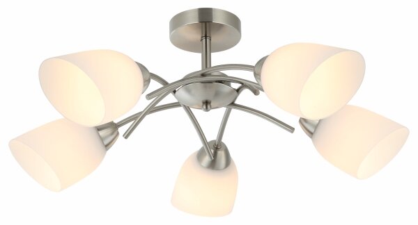 Prisadený luster DONNA 5xE27/60W/230V nikel