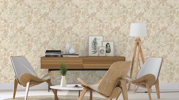 RASCH | Vliesová tapeta na stenu Novella XL 983012 | 1,06 x 10,05 m | béžová, krémová
