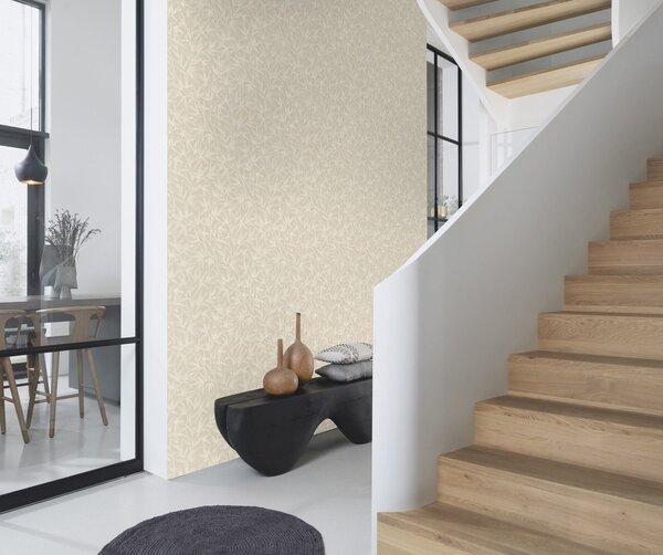RASCH | Vliesová tapeta na stenu Novella XL 983173 | 1,06 x 10,05 m | béžová, biela