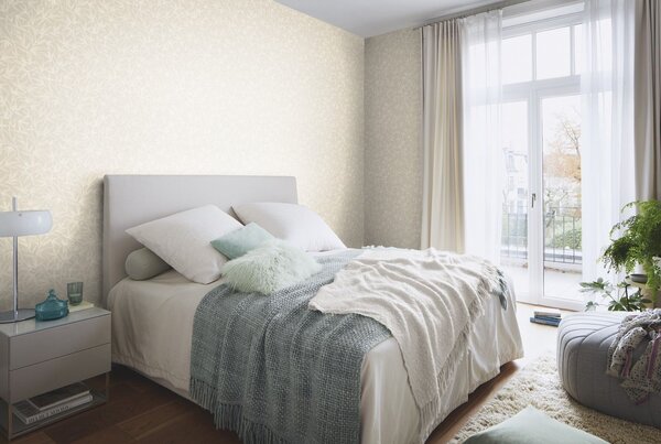 RASCH | Vliesová tapeta na stenu Novella XL 983173 | 1,06 x 10,05 m | béžová, biela