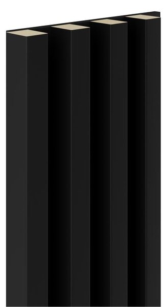 Akustické dekoračné panely MAXI čierny mat 3D lamely na filcovom podklade 270 x 17,7 cm