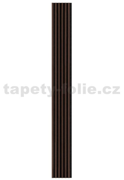 Akustické dekoračné panely SLIM dub tmavý 3D lamely na filcovom podklade 270 x 30 cm