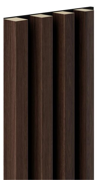 Akustické dekoračné panely MAXI dub tmavý 3D lamely na filcovom podklade 270 x 17,7 cm