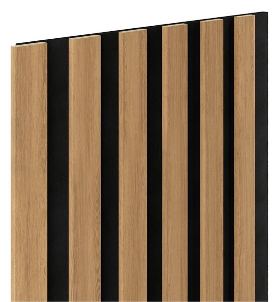 Akustické dekoračné panely SLIM dub svetlý 3D lamely na filcovom podklade 270 x 30 cm