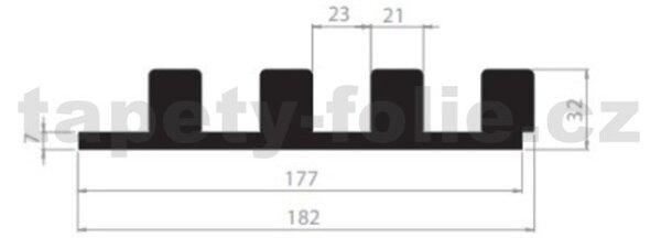 Akustické dekoračné panely MAXI jackson hickory 3D lamely na filcovom podklade 270 x 17,7 cm