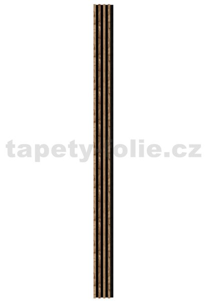 Akustické dekoračné panely MAXI dub wotan 3D lamely na filcovom podklade 270 x 17,7 cm