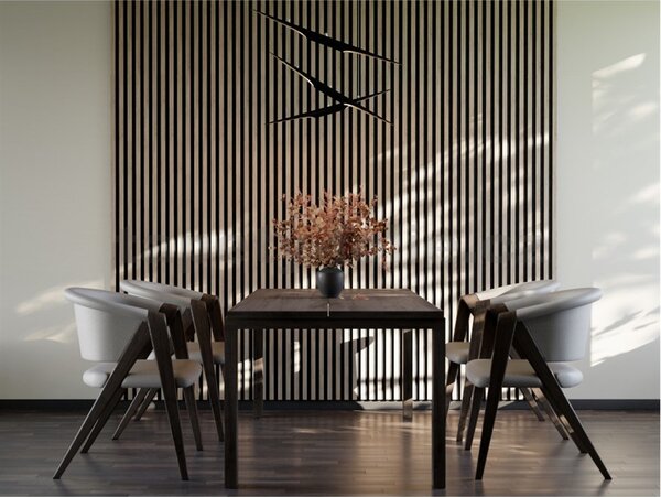 Akustické dekoračné panely SLIM dub sonoma 3D lamely na filcovom podklade 270 x 30 cm