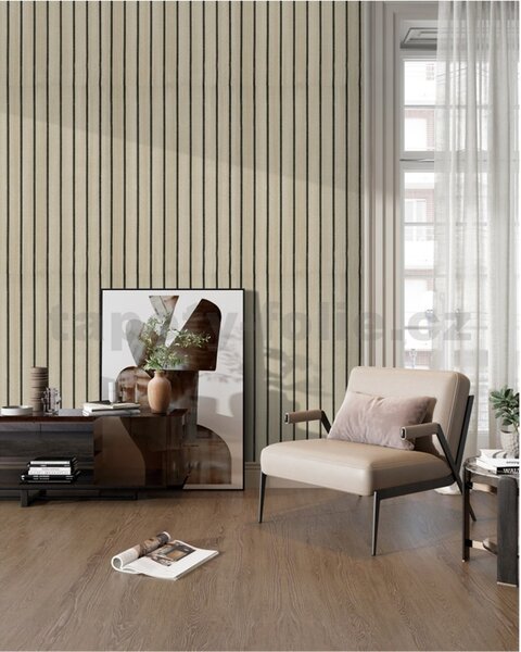 Samolepiace panely na stenu TPL0000009, cena za kus, rozmer 270 cm x 48,5 cm, lamely svetlo hnedé , IMPOL TRADE