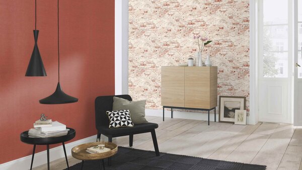 RASCH | Vliesová tapeta na stenu Unsere Besten 939309 | 0,53 x 10,05 m | biela, oranžová, červená, ružová, vínová