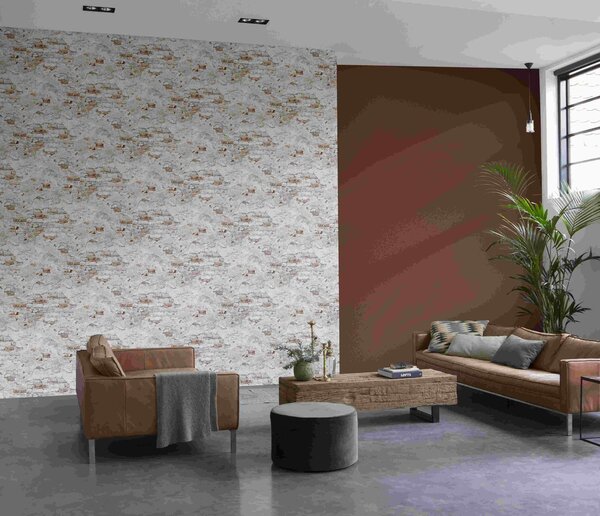 RASCH | Vliesová tapeta na stenu Unsere Besten 939309 | 0,53 x 10,05 m | biela, oranžová, červená, ružová, vínová
