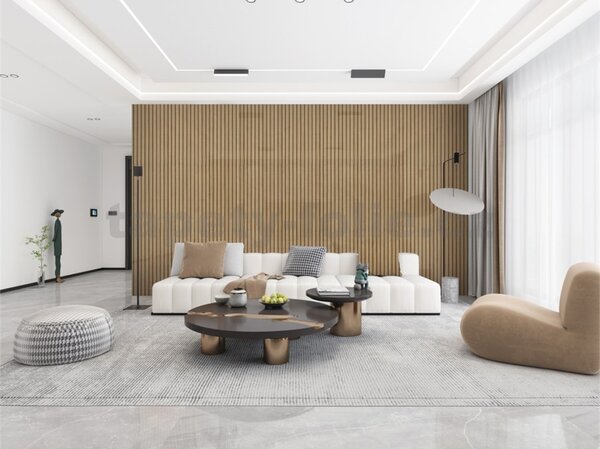 Samolepiace panely na stenu TPL0000007, cena za kus, rozmer 270 cm x 48,5 cm, lamely hnedé, IMPOL TRADE