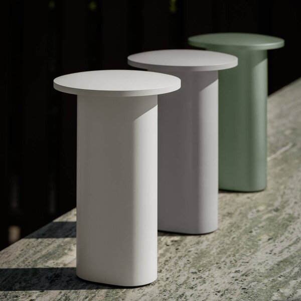 Fritz Hansen stolová LED lampa Solae, biela, hliník, IP44, Biela / opálová, Obývacia izba / jedáleň, Hliník, Moderný, Stojacie svietidlo