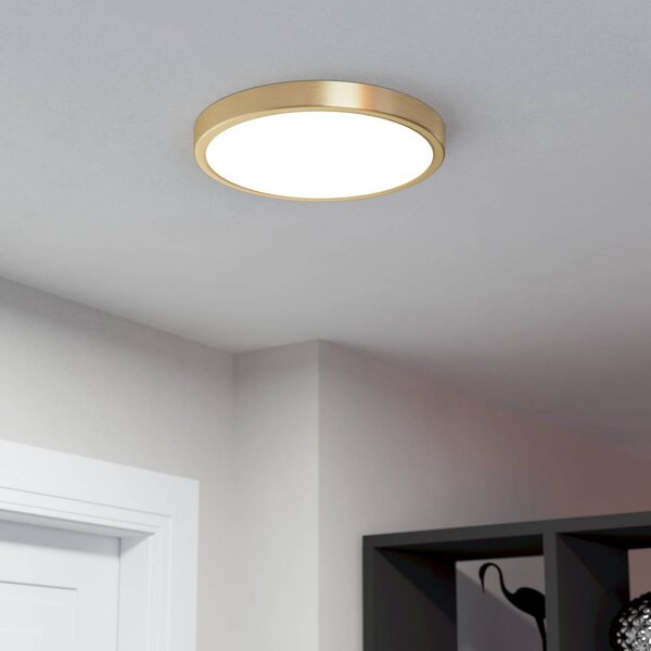 EGLO LED panel na povrchovú montáž Fueva 5 IP20 830 mosadz Ø28,5cm, Mosadz / zlato, Obývacia izba / jedáleň, kov, Moderný, Závesné svietidlo