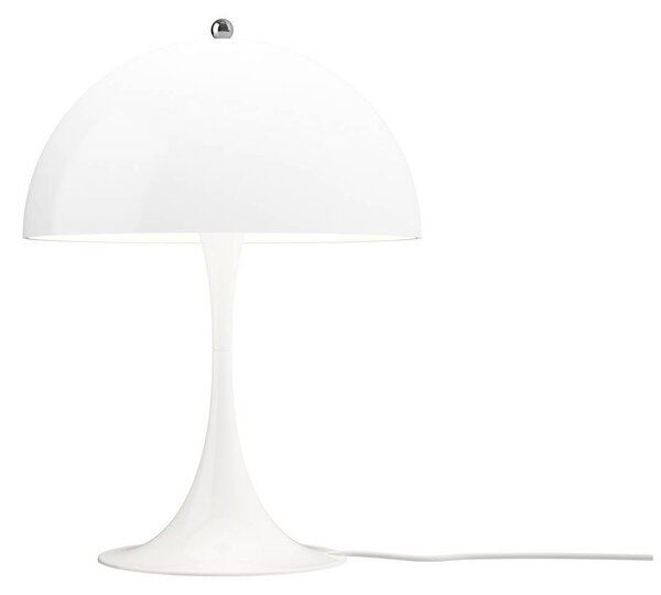Louis Poulsen stolová lampa Panthella 320, biela, Ø 32 cm, E14, Biela / opálová, Obývacia izba / jedáleň, Plast, Moderný, Stolová lampa