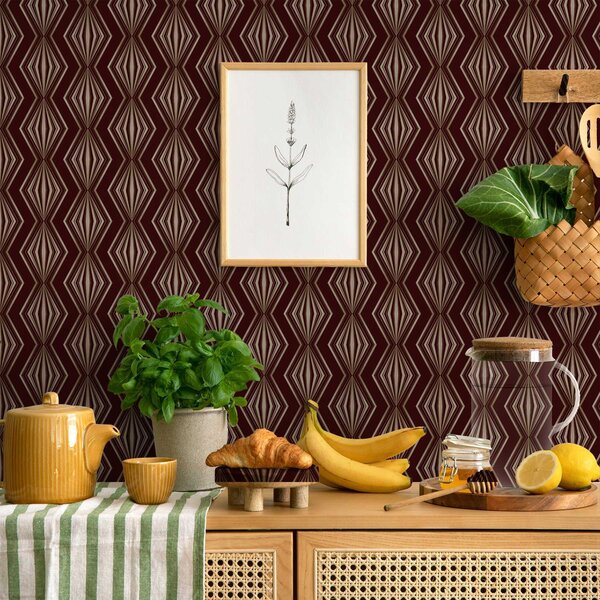 Tapety Diamantový geometrický vzor na vínovo-hnedom pozadí, Tapety abstraktné, a00925v1 : Uwalls.sk