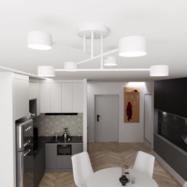 Prisadený luster HALO 6xGX53/10W/230V biela