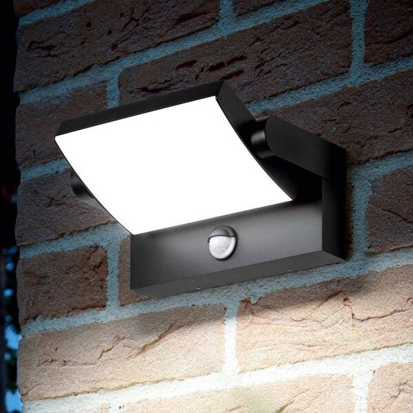 Ideal Lux LED vonkajšie nástenné svietidlo Swipe Sensor, antracitová, IP54, Čierna, kov, Moderný, Nástenné svietidlo