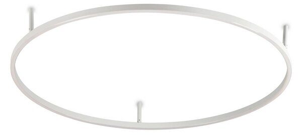 IDEAL LUX Ideal Lux stropné LED svetlo Oracle Slim Ø 90 cm, biele, 3 000 K, Biela / opálová, Obývacia izba / jedáleň, Hliník, Moderný