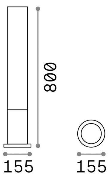 Ideal Lux chodníkové svetlo Edo round, kávovo hnedé, GX53, Hnedá / hrdzavá, Hliník, Osvetlenie príjazdovej cesty