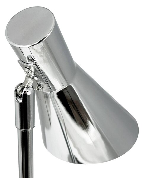 Dyberg Larsen stolová lampa DL12, chróm, výška 39,5 cm, kov, Chrómová / strieborná, Obývacia izba / jedáleň, kov, Dizajn, Stojacie svietidlo