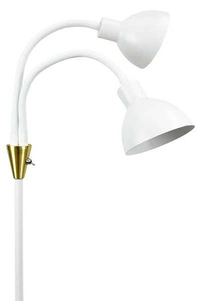 Stojacia lampa Dyberg Larsen Lilje, biela, výška 135 cm, 2-pl., Biela / opálová, Obývacia izba / jedáleň, kov, Dizajn, Stojaca lampa