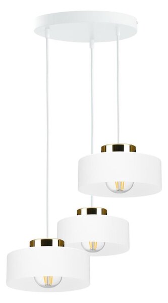 Závesný luster na lankovom vedení IGNIA 3xE27/60W/230V biela/zlatá