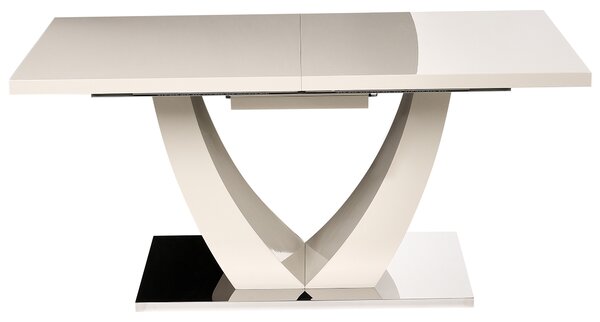 Jedálenský stôl svetlobéžový MDF vrchná doska 160/200 x 90 cm rozkladací obdĺžnikový tvar moderný štýl kuchyňa jedáleň